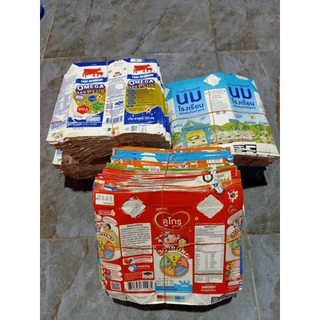 กล่องนมUHTเปล่า ตัดล้าง เรียบร้อย 100 กล่อง คละยี่ห้อ( พร้อมส่ง)/