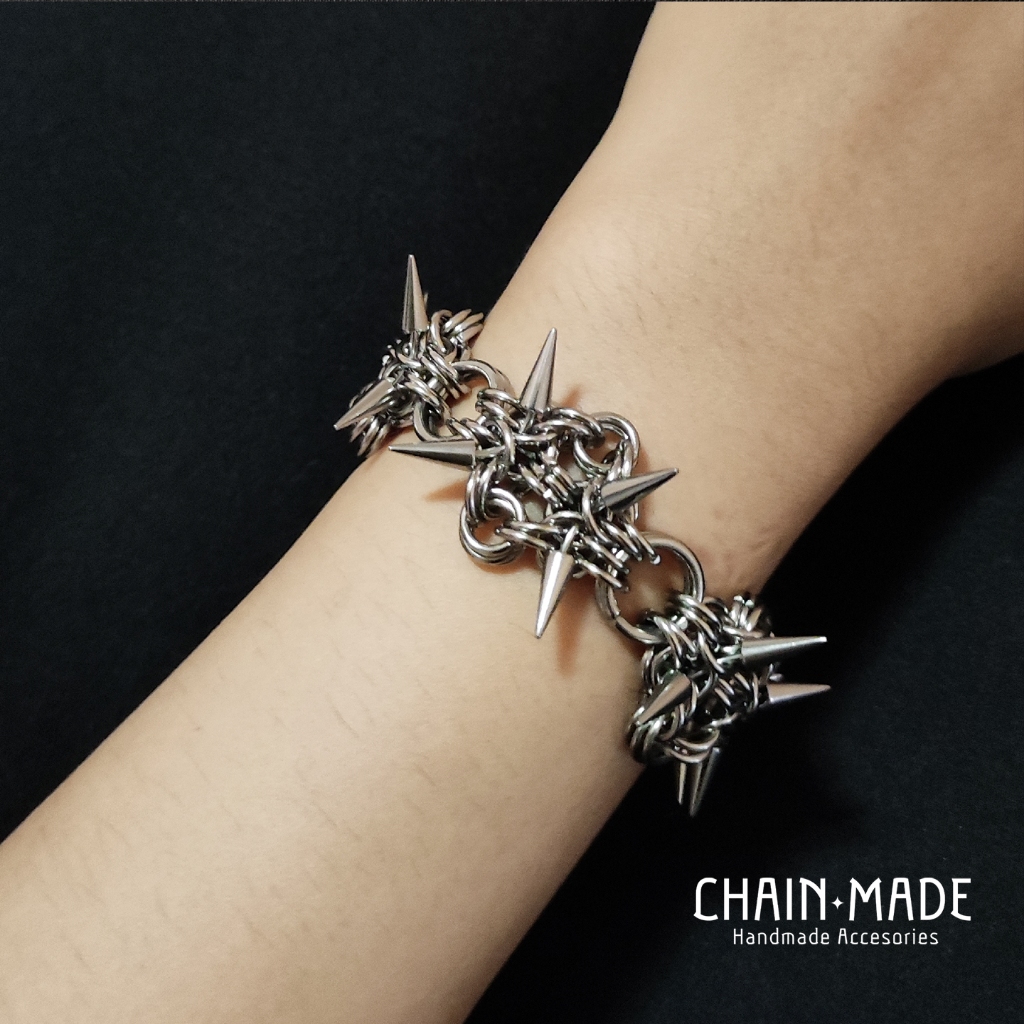 CHAIN.MADE | สร้อยข้อมือสแตนเลส แต่งหนาม | Chainmail Bracelet  | Chaos Spikes II