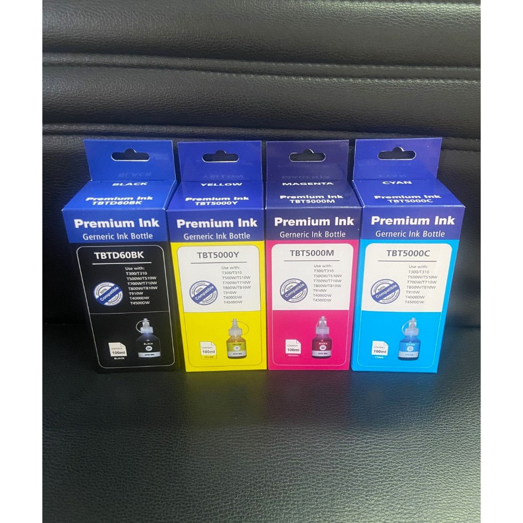 หมึกเติมBrother BTD60 BK BT5000 BT6000 C M Y เกรดพรีเมี่ยม ดำ100ml สี100ml