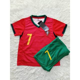 เสื้อฟุตบอลเด็ก ทีมชาติโปรตุเกสNO7ชื่อโรนัลโด้ ปี2025ใหม่ล่า…