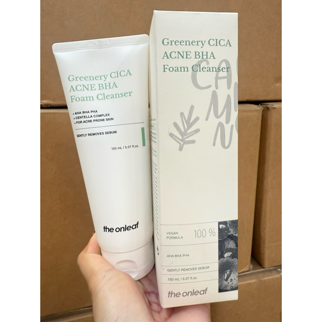 (Clearance Korea)🇰🇷โฟมล้างหน้า Greenery CICA ACNE BHA Foam Cleanser จาก The Onleaf  EXP10/07/2026