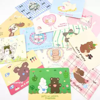 (พร้อมส่ง) หัวกระดาษ กระดาษติดถุง ขนาด 8*6 cm กระดาษน่ารัก 50 แผ่น