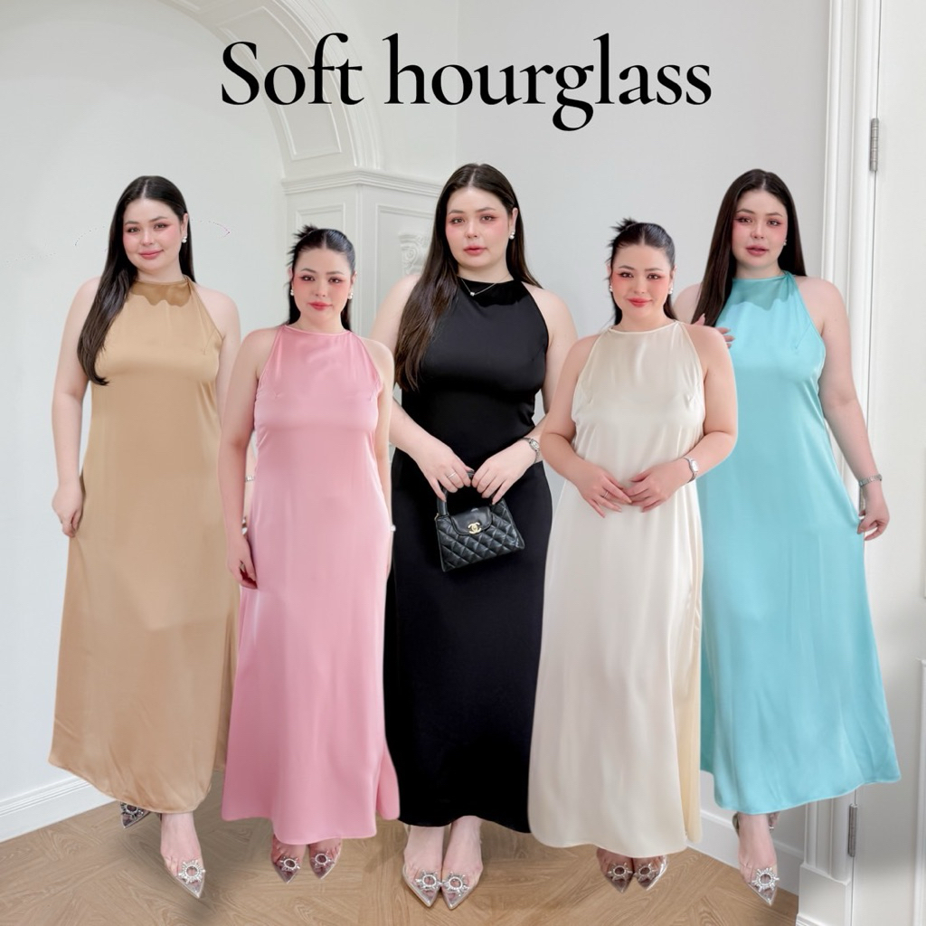 Lady M | สีใหม่! Effortless dress เดรสยาว ผ้าซาติน สาวอวบ สไตล์มินิมอล เรียบหรู ดูแพง ใส่ไปดินเนอร์ งานเลี้ยง
