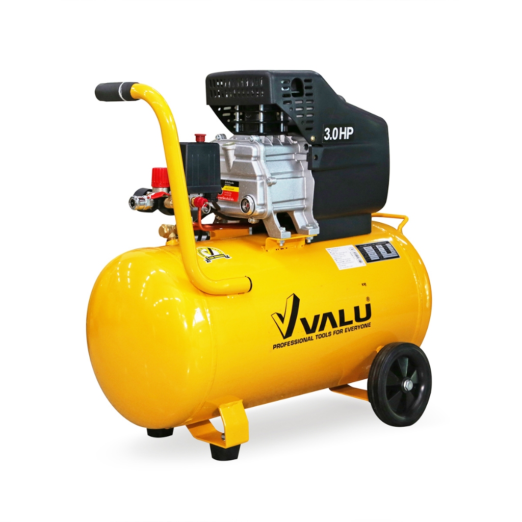VALU ปั๊มลมขับตรง (โรตารี) มอเตอร์ 3 แรงม้า (2200 วัตต์) ถัง 50 ลิตร รุ่น BM2050 ไฟ 1 เฟส ความเร็วรอ