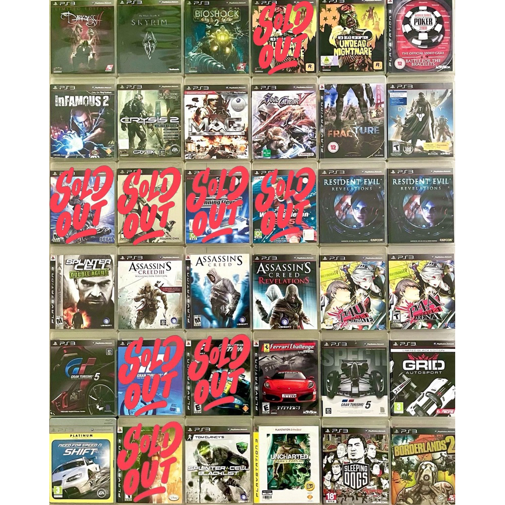 แผ่นเกม Ps3 มือสอง (7) / Red Dead / P4U / Splinter Cell / Narnia / Uncharted / Assassin’s Creed / Fi