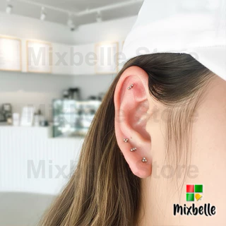 จิวหู มินิมอล จิวแป้นแบน สแตนเลส 316L หัวเสียบ Plug in ต่างหูสำหรับผิวแพ้ง่าย [C-Plug in]