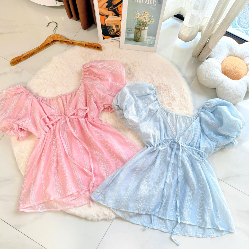 เสื้ออก 32-44 แขนพองบอลลูนทรงแหวกหน้า ( S20 )