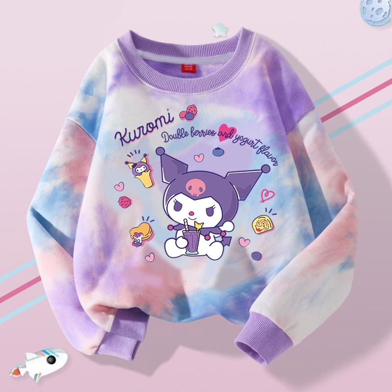 เสื้อกันหนาว ลายการ์ตูนน่ารัก สีมัดย้อม แฟชั่นฤดูใบไม้ผลิ และฤดูใบไม้ร่วง สําหรับเด็กผู้หญิง ราคา ถูกที่สุด ดีลบีเคเค แกลเลอรีภาพที่ 3