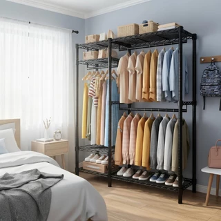 โครงตู้เสื้อ ความสูงปรับได้ ขนา ด114x40x180ซม. สแตนเลส แข็งแรง กันสนิม เหมาะสำ หรับห้องน อน คอนโด