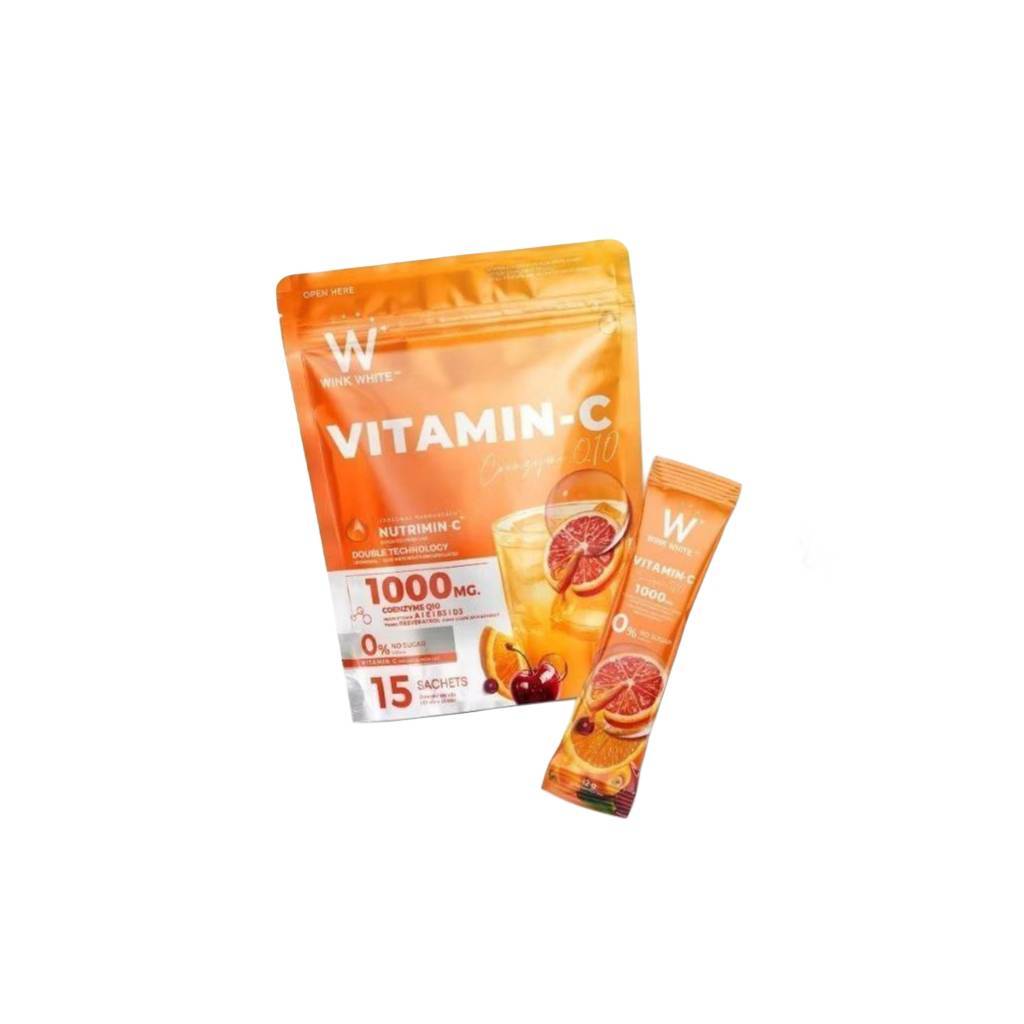 WINK WHITE W COLLAGEN PINK GLOW & BLUE HYA & VITAMIN-C COQ10 คอลลาเจน และ วิตามินซี เสริมภูมิ ผิวโกล