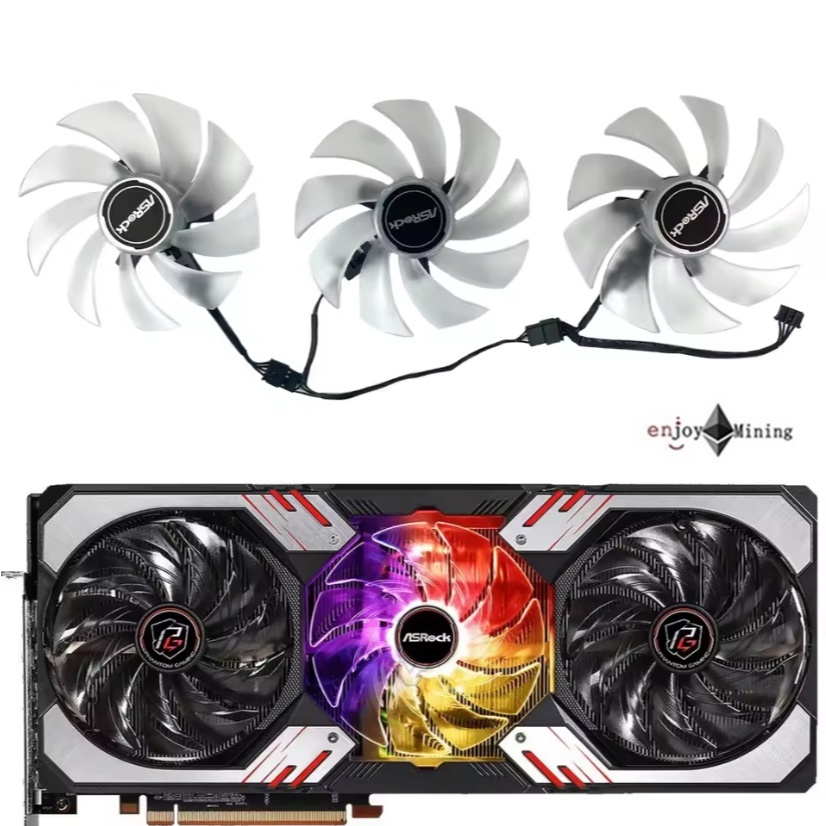 พัดลมการ์ดจอ ASROCK Radeon RX 6800XT 6900XT Phantom Gaming D OC Fan