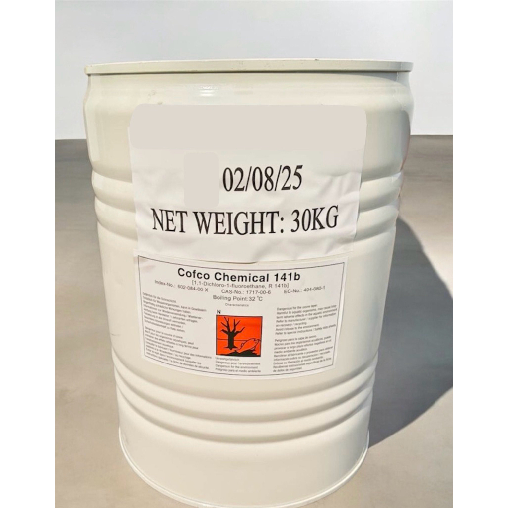 น้ำยา R-141b แท้ 30กก.ถังเหล็ก (งานช่าง/ล้างระบบแอร์/ล้างคอมเพรสเซอร์) แบรนด์ (COFCO)