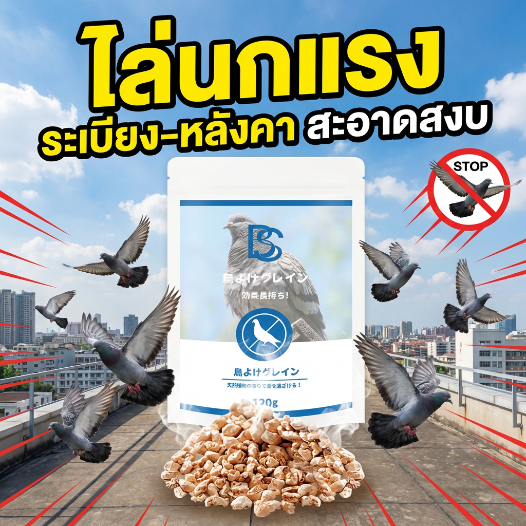 ไล่นกแรง เห็นผลทันที! เม็ดไล่นก กันนก ยาไล่นก ไล่นกกระจอก ไล่นกพิราบ ปลอดภัย ไร้สารพิษ