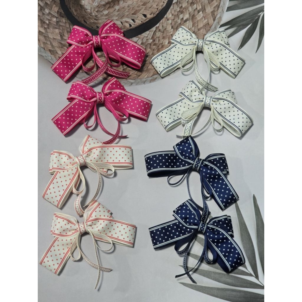 กิ๊บติดผมลายดาว สินค้าพร้อมส่ง ราคา/1คู่