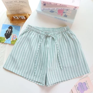 Daily Shortsกางเกงขาสั้นลายทาง สไตล์มินิมอล ใส่สบายทุกวัน ฟรีไซส์