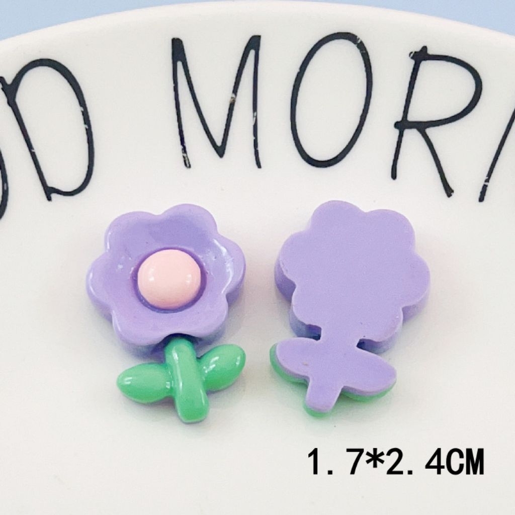 10 ชิ้น เรซิ่นดอกไม้สีม่วงพาสเทล Resin purple flowers รูปที่ 7