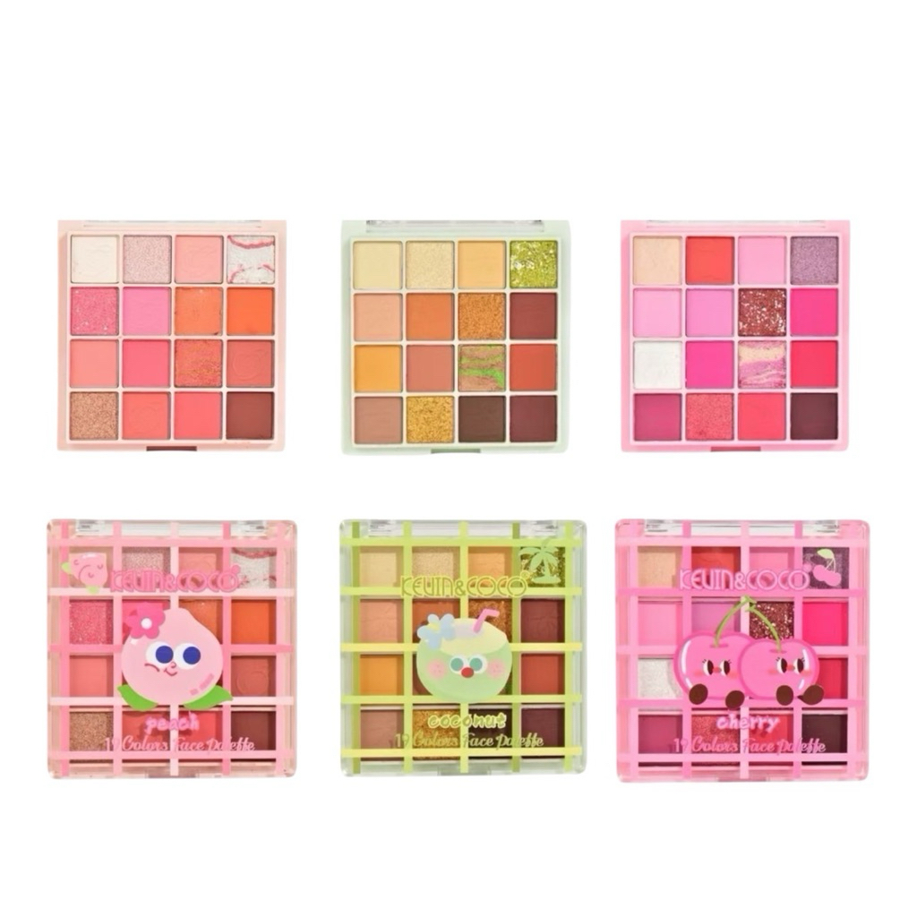 :: Kevin&Coco :: 19 Colors Face Palette พาเลทอายแชโดว์ 2 ชั้น ไฮไลท์ เขียนคิ้ว คอนทัวร์ พร้อมแปรงปัด