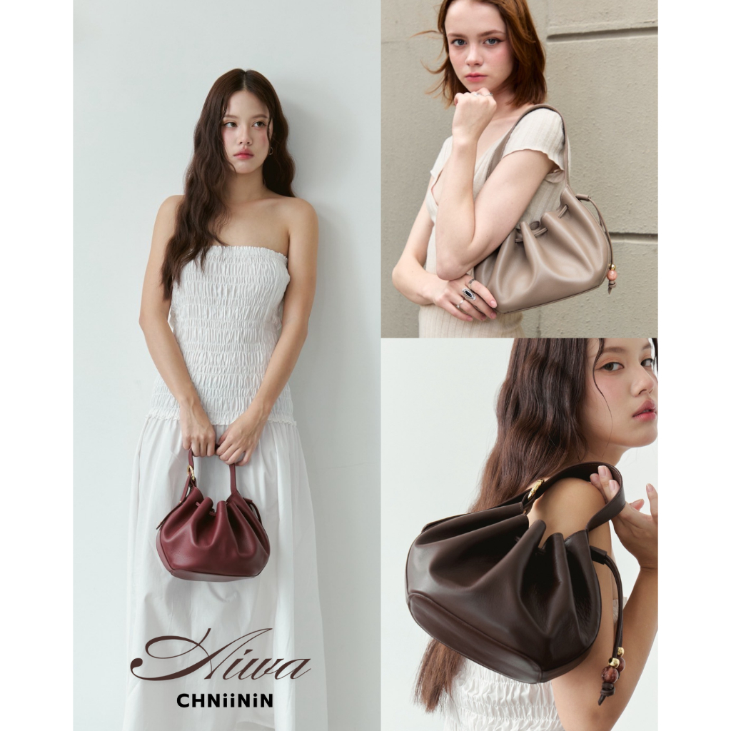 สินค้าพร้อมส่ง* CHNiiNiN - Aiwa , the dumpling bag กระเป๋าสะพายหนังวัวแท้ ทรงขนมจีบ กระเป๋าที่ใช้ได้ from day-to-night