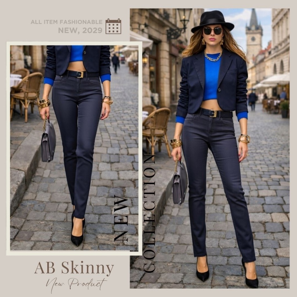 AB Skinny สีเทาเข้ม กางเกงสกินนี่ยีนส์ ของแท้ จากเพจดัง 300,000 Like กางเกง AB สกินนี่ยีนส์ ผู้หญิง