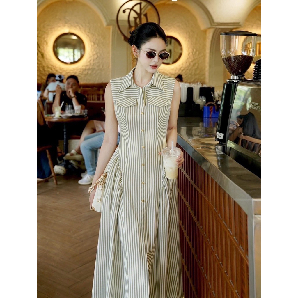 [Widelia @ Real] เดรสแขนกุดตัวยาวสวย คอปกเชิ๊ต อกแต่งกระเป๋าหลอก ด้านหน้าแต่งกระดุมเรียงเป็นแนวสวย - รูปที่ 2