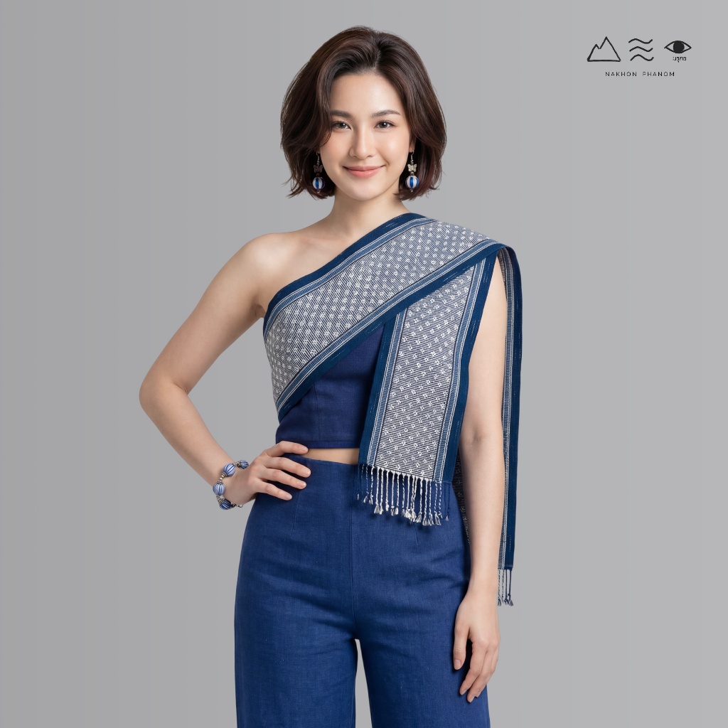 ผ้าสไบทอมือ ลายยกดอก - 005