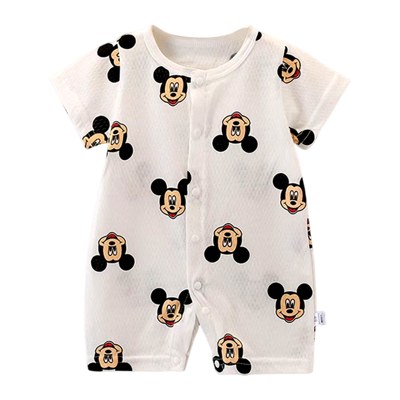 (พร้อมส่ง) ชุดรอมเปอร์แขนสั้นสำหรับเด็ก Disney Mickey ชุดเด็กอ่อน ชุดนอนเด็กอ่อน บอดี้สูทเด็ก สําหรับเด็กทารกแรกเกิด - รูปที่ 3