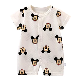 (พร้อมส่ง) ชุดรอมเปอร์แขนสั้นสำหรับเด็ก Disney Mickey ชุดเด็กอ่อน ชุดนอนเด็กอ่อน บอดี้สูทเด็ก สําหรับเด็กทารกแรกเกิด