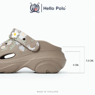Hello Polo รองเท้าแตะผู้หญิง รองเท้ารัดส้นหัวโต แฟชั่น น่ารัก ลายดอกเดซี่ พื้นหนา เพิ่มความสูง กันลื่น วัสดุ EVA HP8053B