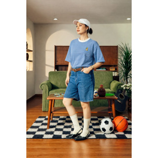 BANGKOK TALES: TOP-เสื้อยืด-เจนเศรษฐี-แขนสั้น-ลายทาง-ฟ้า-นาง…