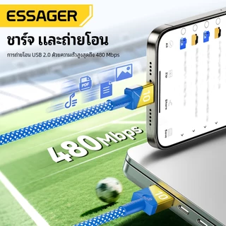 Essager 100W C-C สายเคเบิลข้อมูลชาร์จเร็วสีฟุตบอล for huawei xiaomi ip