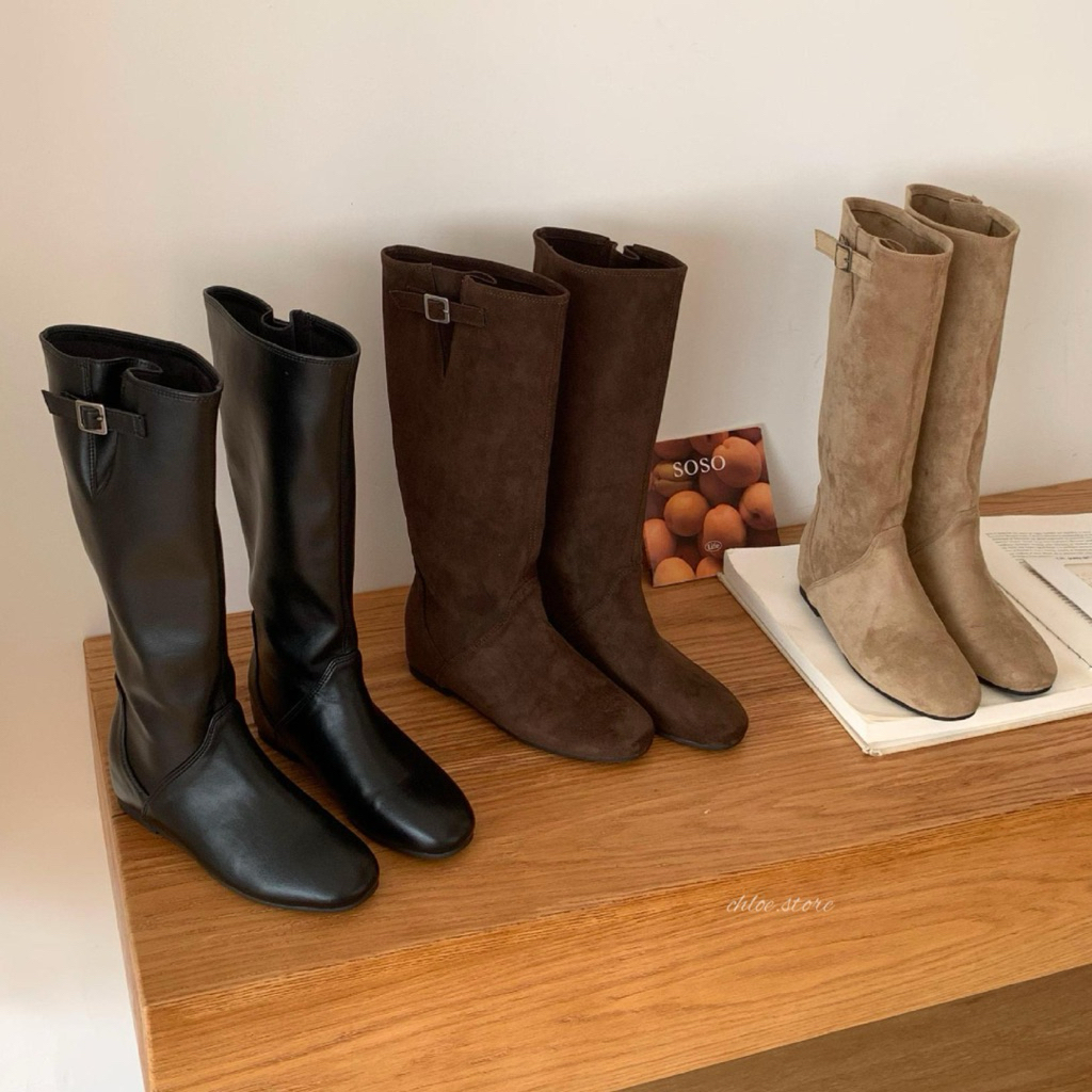chloe.store 👢พร้อมส่ง ด่วน👢บูทยาวหนังนิ่ม ทรงสวย