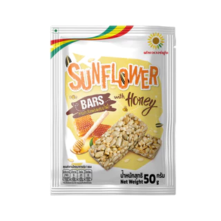 เมล็ดทานตะวันแผ่นผสมน้ำผึ้ง 50 กรัม (5 ซอง/แพ็ค)Suflower kernels bar with honey 50 g. (5 pieces/pack) Flowerfood