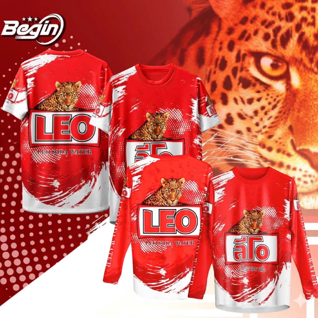 เสื้อกีฬา ลาย เครื่องดื่มโซดา ลีโอ LEO
