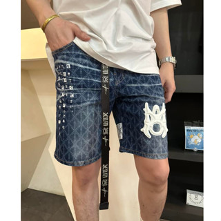 XOM705 กางเกงยีนส์ขาสั้น พิมพ์ลายxom 𝐌𝐎𝐍𝐎𝐆𝐑𝐀𝐌