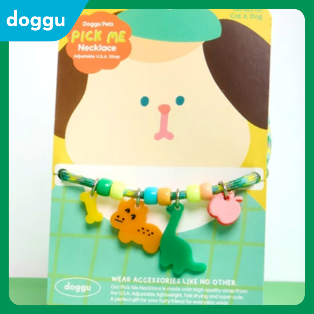 [พร้อมส่ง] DOGGU สร้อยคอสัตว์เลี้ยง SET Pick me dinosaurus