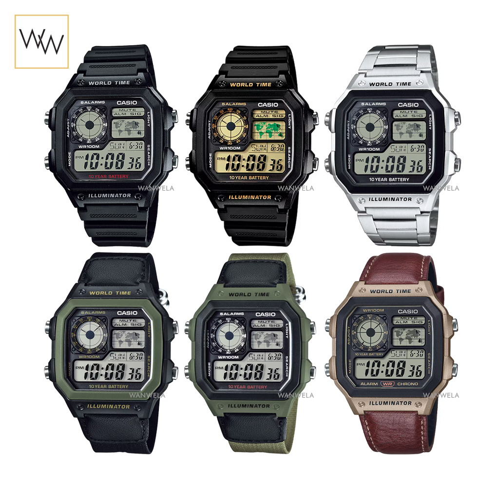 ของแท้ นาฬิกาข้อมือ Casio รุ่น AE-1200WH/AE-1200WHB/AE-1200WHD/AE-1200WHL ประกัน CMG