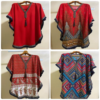 เสื้อสตรีลายช้าง สไตล์โมฮีเมียน เสื้อสาวอวบ เสื้องานขาว-ดำ ผ้าสปัน ใส่สบาย