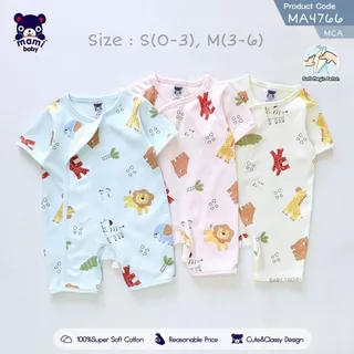 Mami Baby ชุดรอมเปอร์สั้น ผ้าดูด 0-6 เดือน เทปผ้าดูดกว้างไร้ซิปไร้กระดุมไร้เชือก | Babytrend