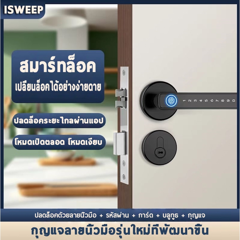 【จัดส่งจากกรุงเทพ】TUYA Digital Door lock ล็อคดิจิตอล ลูกบิดประตูดิจิตอล ล็อคลายนิ้วมือ กุญแจอัจฉริยะ สมาร์ทล็อคประตู