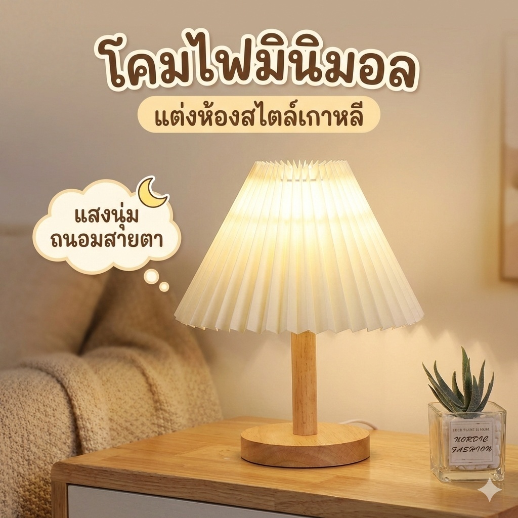 โคมไฟหัวเตียง LED ถนอมสายตา แสงอบอุ่น ดีไซน์มินิมอล เปลี่ยนห้องนอน