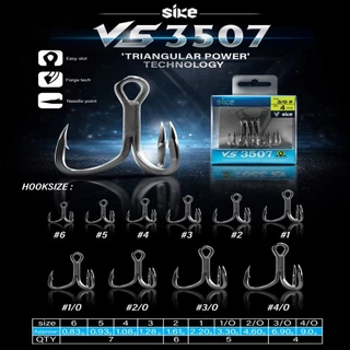 เบ็ด Sike รุ่น VS3507 เบ็ดสามทางแกนเบ็ดสามเหลี่ยม แข็งแรง คม ทนทาน ของมาใหม่ มีพร้อมส่ง BY LF