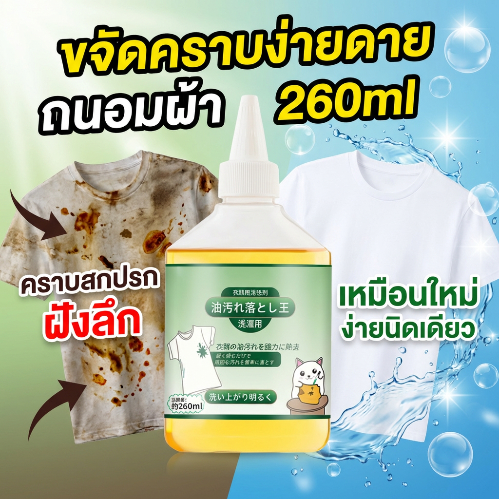 ขจัดคราบง่าย TIA น้ำยาขจัดคราบบนเสื้อผ้า น้ำยาขจัดคราบเสื้อผ้า น้ำยาขจัดคราบสนิมบนผ้า ขจัดคราบได้แรง