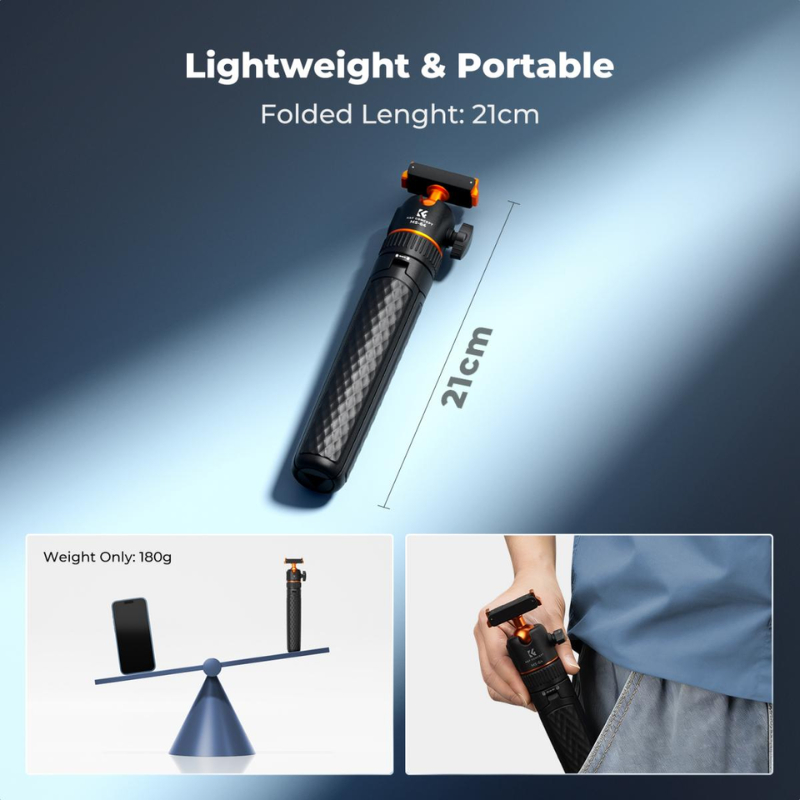 K&F DJI Osmo Nano/Action 6 ไม้เซลฟี่ขาตั้ง Magnetic Quick Release Tripod (KF09.181) - รูปที่ 4