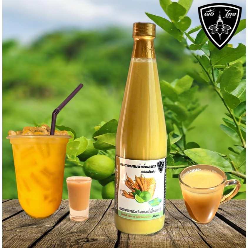 กระชายผสมนํ้าผึ้งมะนาว 500ml (750 กรัม) ชนิดเข้มข้น Finggerroot with Honey and Lime concentrated beverage