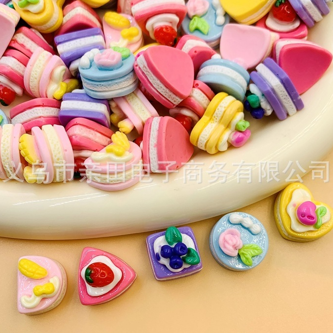 ่j363เค้กผลไม้ 3 มิติ DIy ของเล่นจิ๋วจำลองแพ็คละ 10 ชิ้น