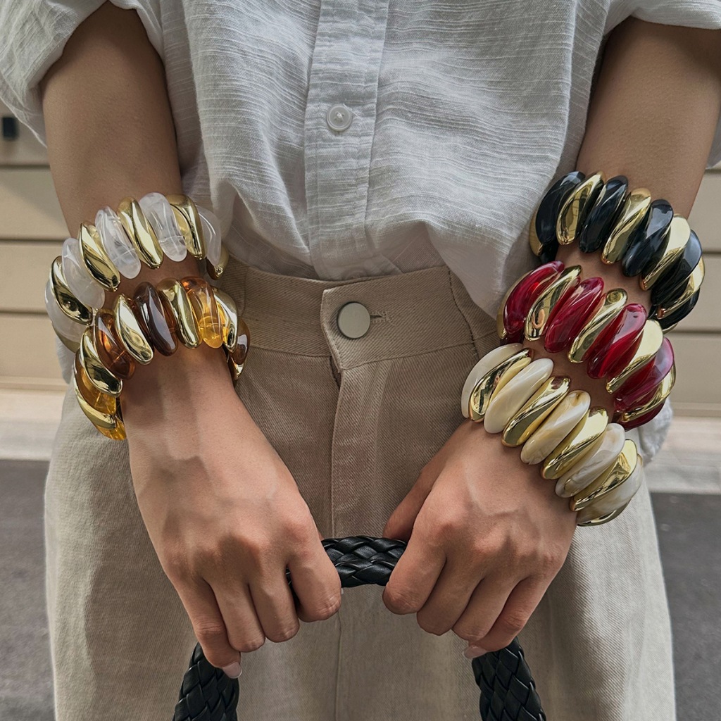Plastic-resin Bracelet -พร้อมส่ง กำไลข้อมือ แฟชั่น สไตล์Y2K (กทม. มีส่งด่วน)