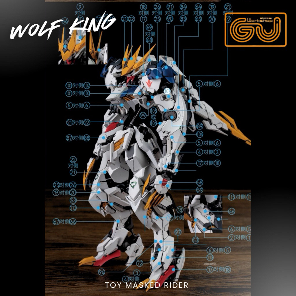 🟧⬜️พรีออเดอร์  ดีคอลน้ำ GUGU DECAL MG 1/100 WOLF KING BARBATOS LUPUS REX มีความละเอียดสูง - รูปที่ 3