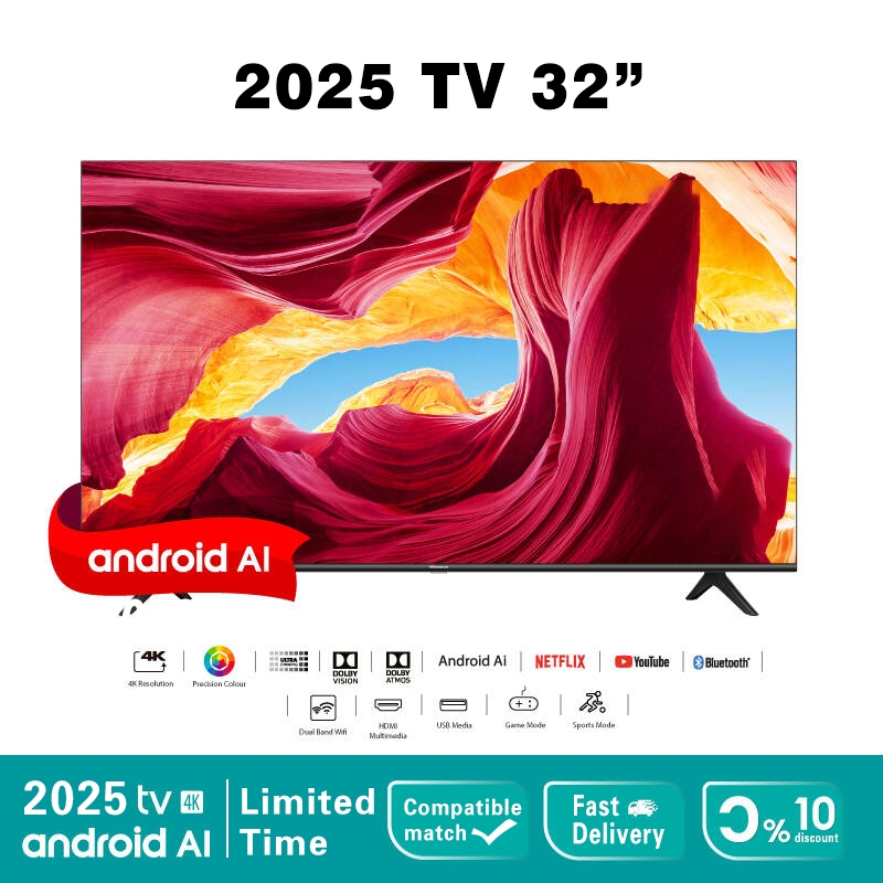 TCL TV รุ่น ขนาด 2026 32 นิ้ว 4K UHD Google TV รุ่น 43V6C HVA Panel ระบบปฏิบัติการ Google รุ่น ขนาด