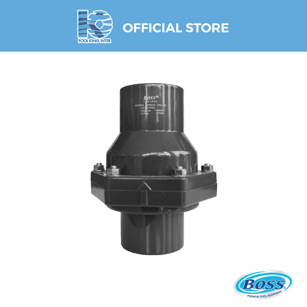 BOSS 1.5, 2, 2.5 นิ้ว สวิงเช็ควาล์ว UPVC (Swing Check Valve)