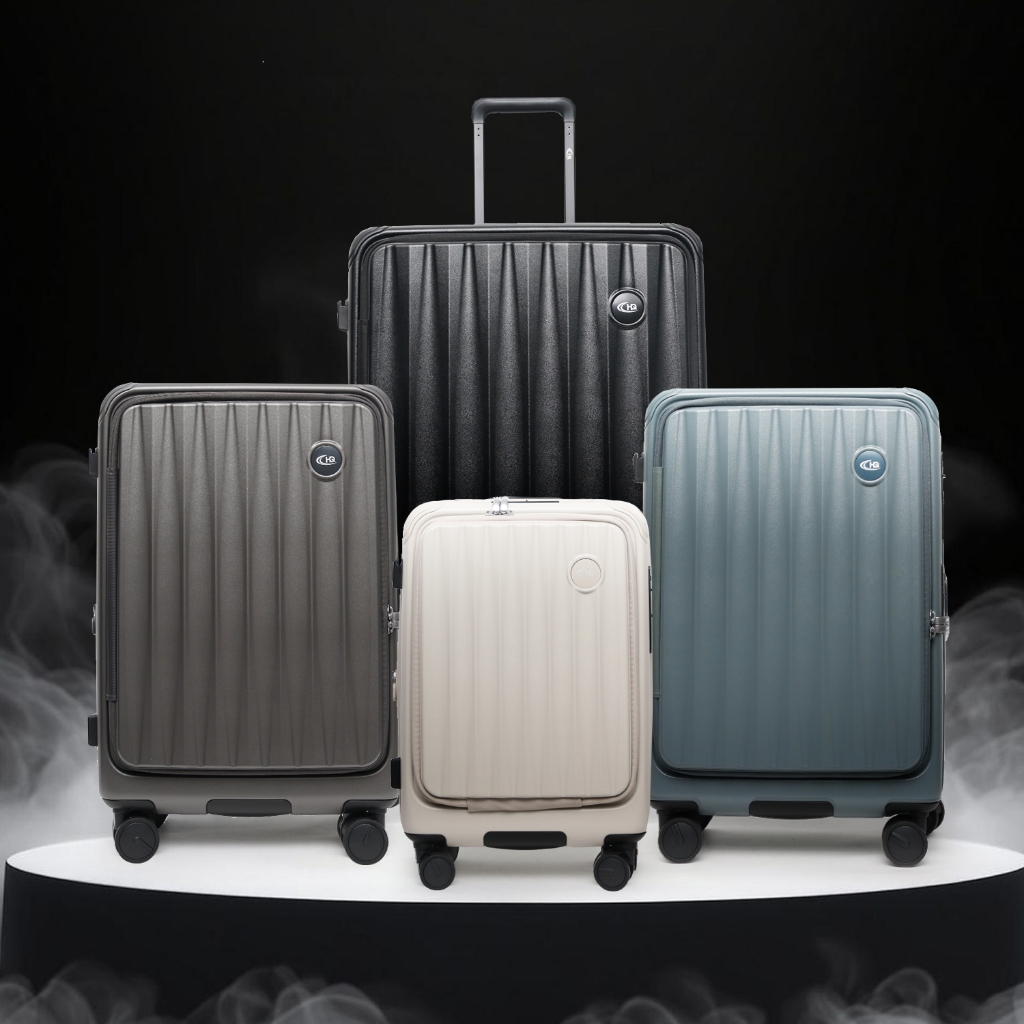 HQ LUGGAGE กระเป่าเดินทาง PC เปิดด้านหน้า ระบบล็อค TSA 4 ล้อคู่ มีระบบ RBS Caster รุ่น STILL 95693